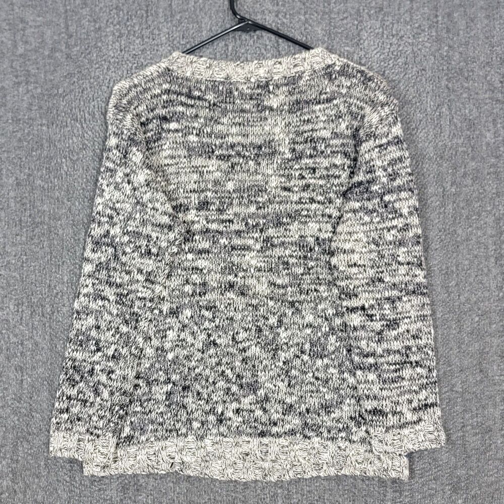 Carole Little Sweater Womens Large Heathered Black White Geometric 3/4 Sleeve - Picture 7 of 11